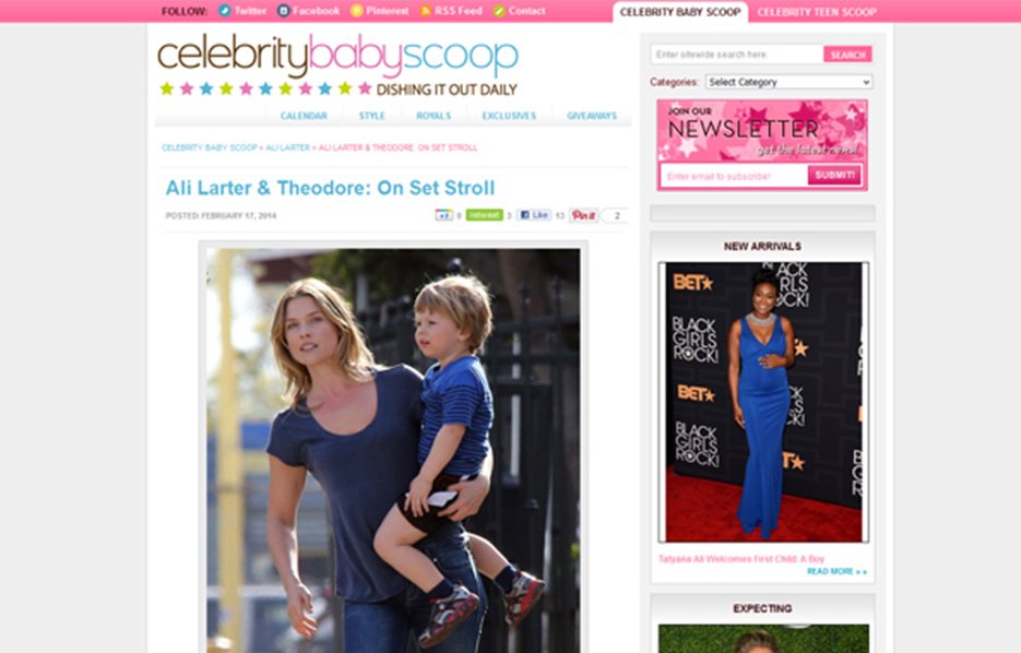 Ali Larter using Stride Rite Sneakers in a Celebrity Baby Scoop Blog Article