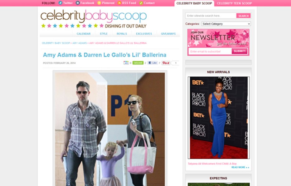 Amy Adams and Darren Le Gallo using Stride Rite Sneakers in a Celebrity Baby Scoop Blog Article