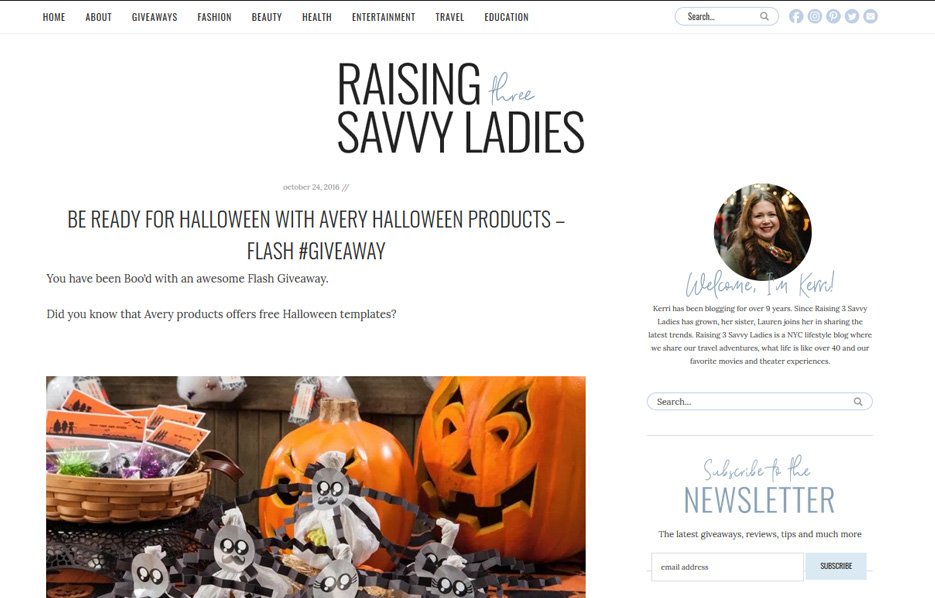 Avery products in a Raising Three Savvy Ladies Blog Article