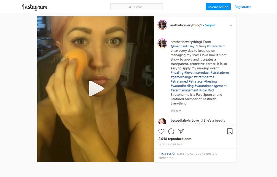 aestheticeverything reposting a Meghan Linsey Instagram Post where shes using Strat Pharma