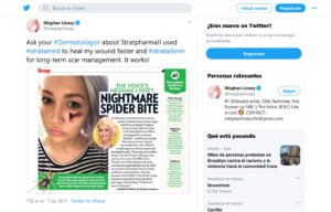 Stratpharma products being used in a Meghan Linsley Twitter Post