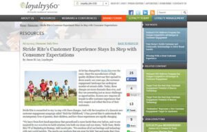 Stride Ride Products in a Loyalty 360 Blog Article