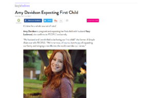Celebrity Amy Davidson using evolur products in a People Babies Blog Article