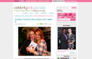 Candace Cameron using Mabel's labels products in a Celebrity Baby Scoop Blog Article