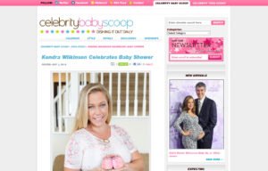 Kendra Wilkinson using Mabel's labels products in a Celebrity Baby Scoop Blog Article