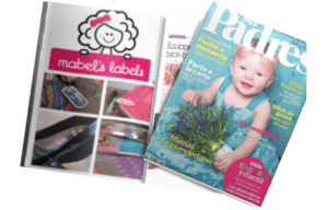Mabel's labels products in a Ser Padres Magazine Article