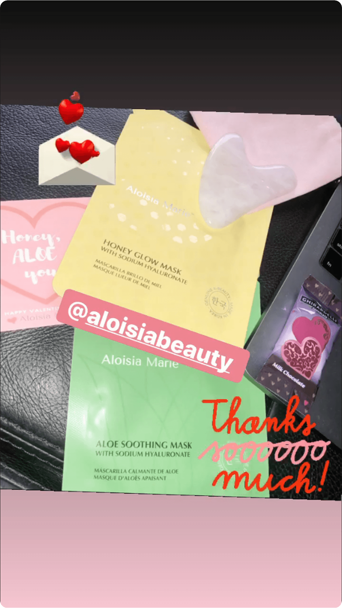 Tara Wallace Mentioning Aloisia Beauty in her instagram Stories
