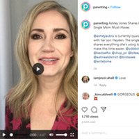 April 2020 Ashley James in a Parenting Instagram Post